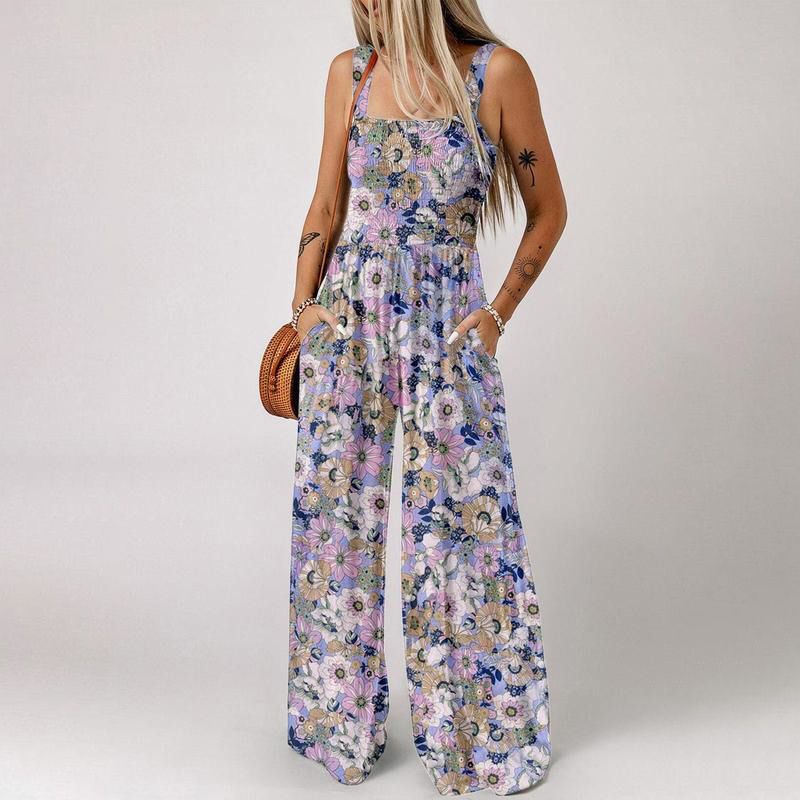 🏖️Women’s Casual Print Sleeveless Overalls Jumpsuits🌼