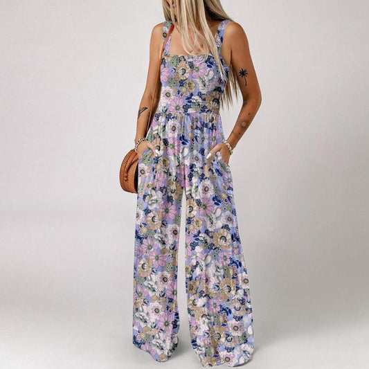 🏖️Women’s Casual Print Sleeveless Overalls Jumpsuits🌼