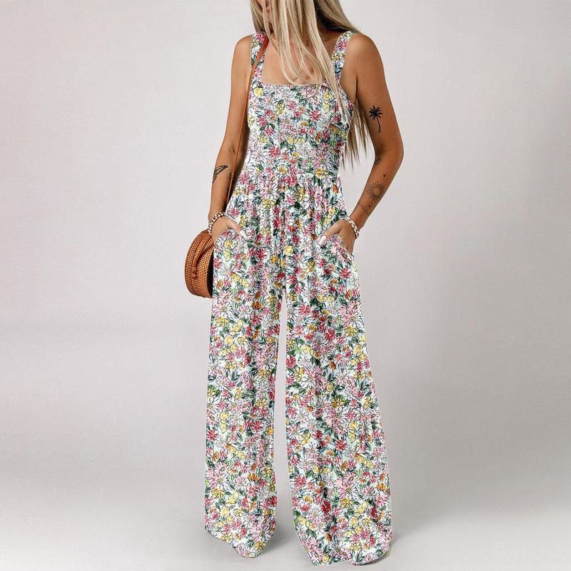 🏖️Women’s Casual Print Sleeveless Overalls Jumpsuits🌼