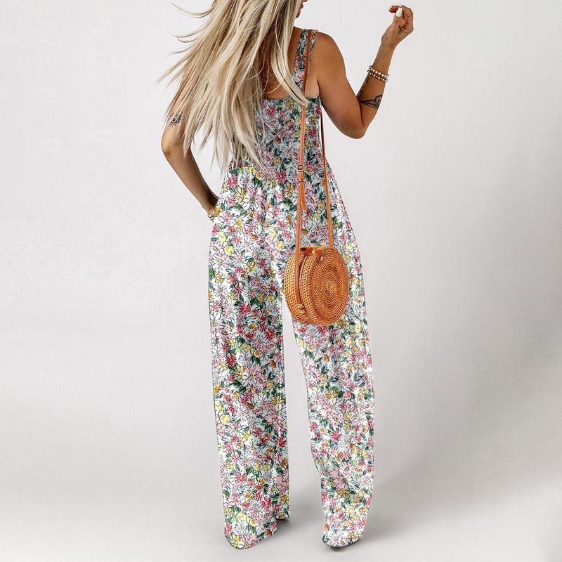 🏖️Women’s Casual Print Sleeveless Overalls Jumpsuits🌼