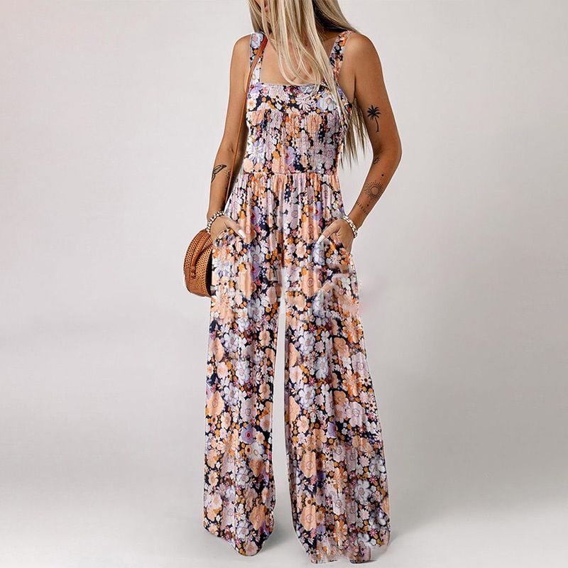 🏖️Women’s Casual Print Sleeveless Overalls Jumpsuits🌼