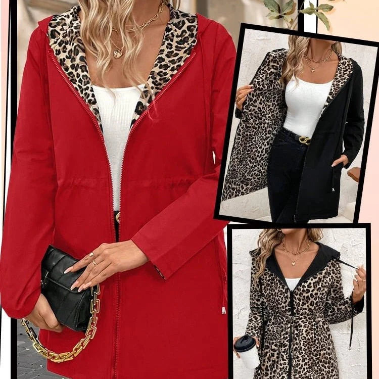 🥻Alkusyksyn kampanja - 50 % alennus🥻Naisten takki, jossa on kaksipuolinen vetoketju ja huppu