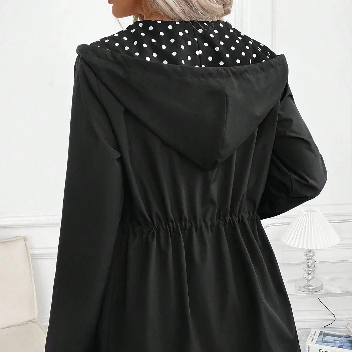 🥻Alkusyksyn kampanja - 50 % alennus🥻Naisten takki, jossa on kaksipuolinen vetoketju ja huppu