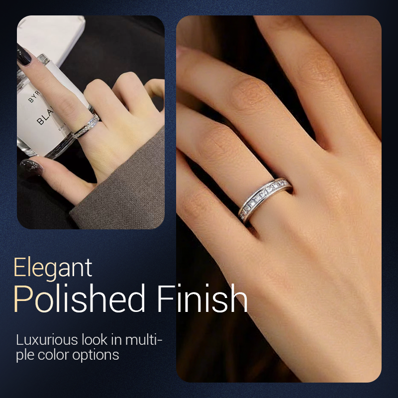 💖 Black Friday -megatarjous – 50 % alennus! 💖 Pyörivä sormus titaaniteräksestä ja kuutiollisesta zirkonia