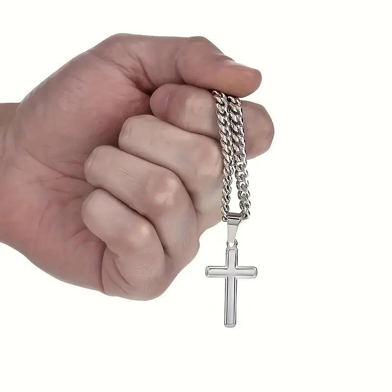 ✝️Men's Necklace with Stainless Steel Cross Pendan