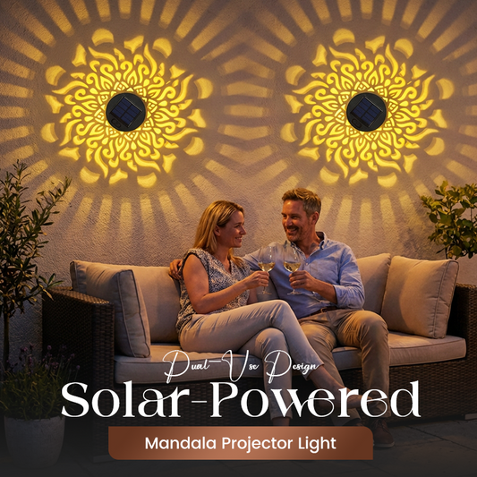 🌞✨ Solar-powered mandala projector lamp