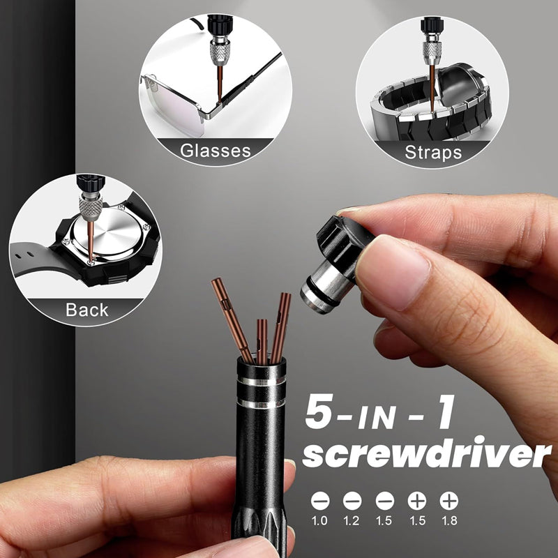 💎 Professional Watch Repair Tool Kit – All-in-One, Precision Stainless Steel Tools for Battery & Band Fixes