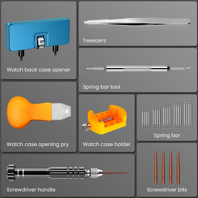 💎 Professional Watch Repair Tool Kit – All-in-One, Precision Stainless Steel Tools for Battery & Band Fixes