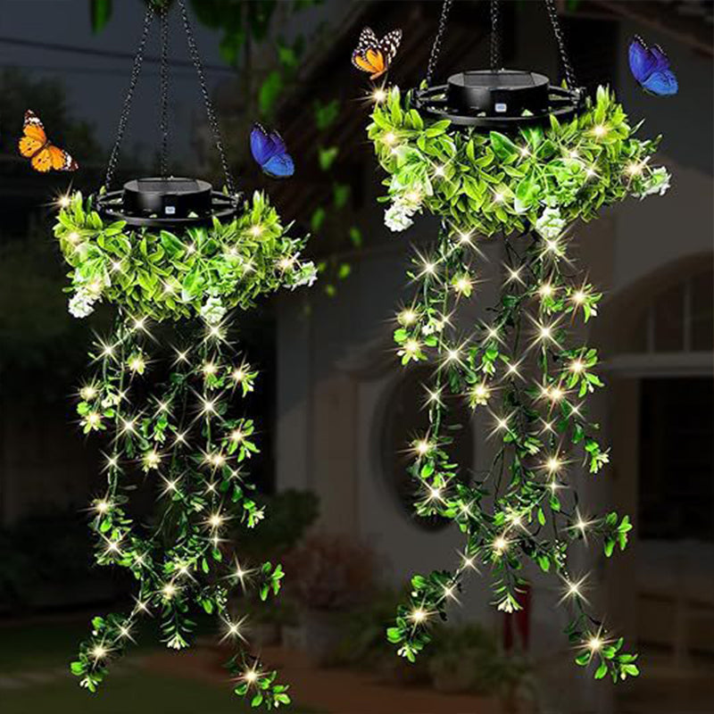 Solar Powered Hanging Grass Lights – IP65 Waterproof Artificial Plant Lantern for Garden & Patio