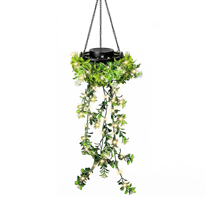 Solar Powered Hanging Grass Lights – IP65 Waterproof Artificial Plant Lantern for Garden & Patio