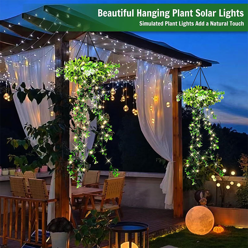 Solar Powered Hanging Grass Lights – IP65 Waterproof Artificial Plant Lantern for Garden & Patio