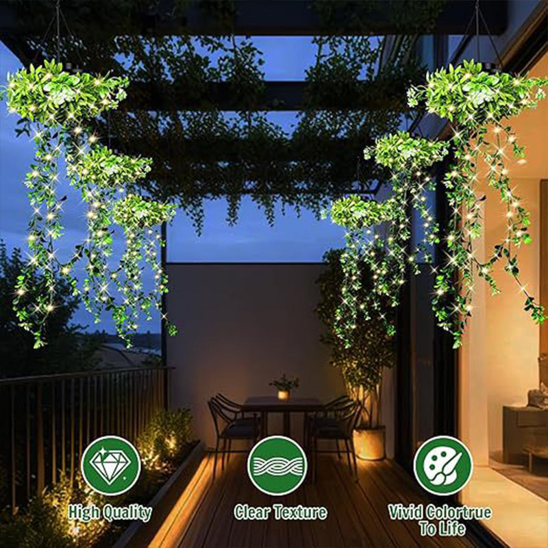 Solar Powered Hanging Grass Lights – IP65 Waterproof Artificial Plant Lantern for Garden & Patio