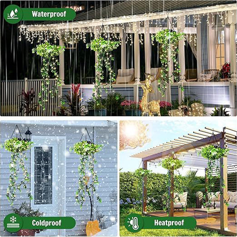 Solar Powered Hanging Grass Lights – IP65 Waterproof Artificial Plant Lantern for Garden & Patio