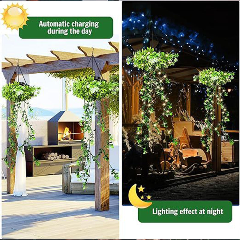 Solar Powered Hanging Grass Lights – IP65 Waterproof Artificial Plant Lantern for Garden & Patio