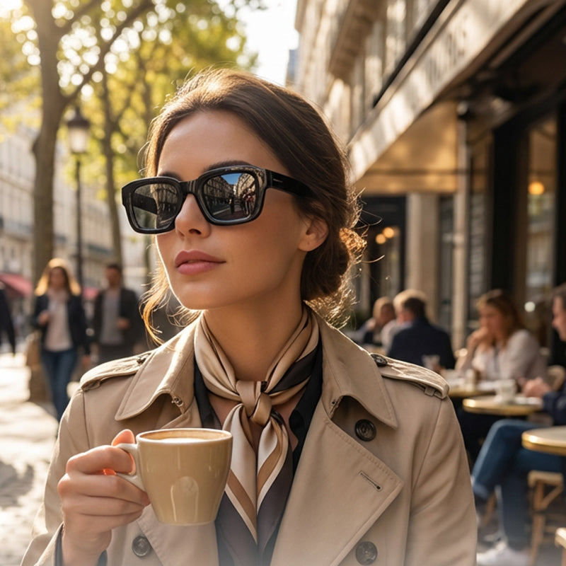 New retro-style minimalist square-frame sunglasse