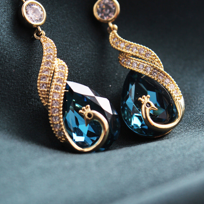 ✨ LIMITED-TIME 50% OFF! 🦚 Phoenix Earrings – Peacock Design, CZ Gems, Lightweight, Gift 🎁