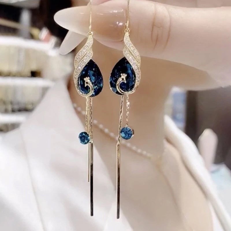 ✨ LIMITED-TIME 50% OFF! 🦚 Phoenix Earrings – Peacock Design, CZ Gems, Lightweight, Gift 🎁