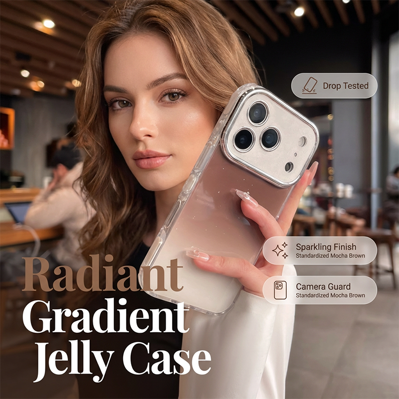 Radiant Gradient Sparkle Case – Radiant, Slim, Anti-Slip with Lens Protection