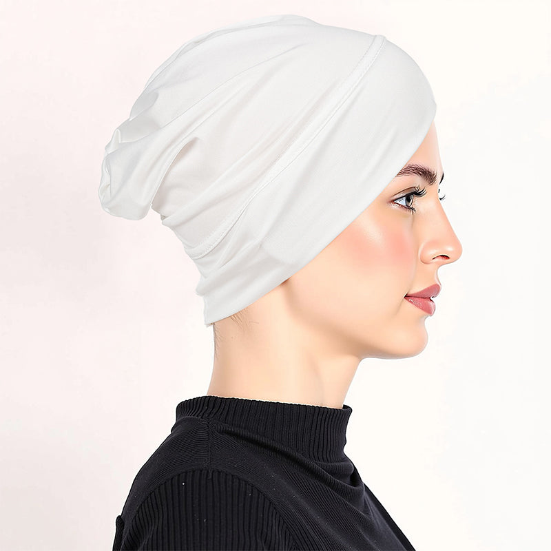 ✨ Soft Stretch Turban Cap – Milk Silk, Anti-Slip, Multi-Use ✨
