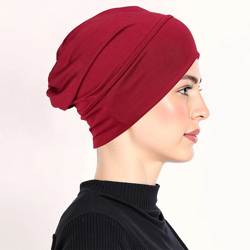 ✨ Soft Stretch Turban Cap – Milk Silk, Anti-Slip, Multi-Use ✨