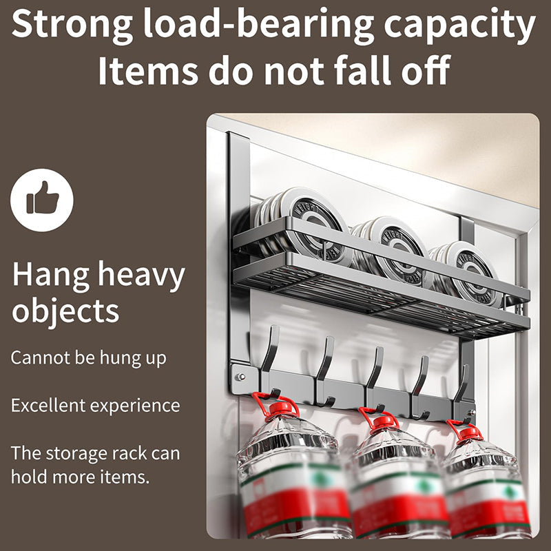 🪄 LIMITED-TIME 50% OFF! ✨ Over-The-Door Hook with Basket – Space-Saving, Strong, Tool-Free 🚪