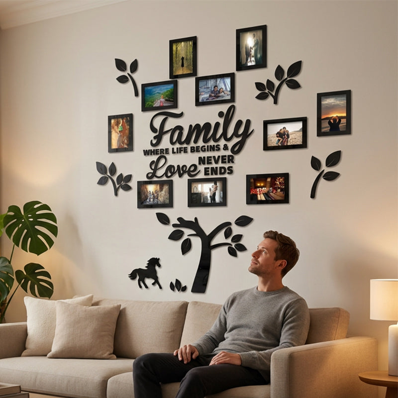 🌳 LIMITED-TIME 50% OFF! ✨ 3D Family Tree Photo Frame Wall Sticker – Modern, Glossy, Self-Adhesive 🏡