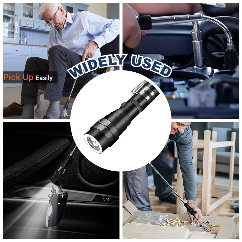 🔦 LIMITED-TIME 50% OFF! ✨ Multifunctional Magnetic Telescopic Flashlight – Extendable, 360° Gooseneck, Super Bright 🛠️