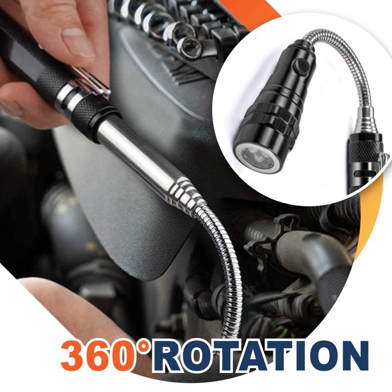 🔦 LIMITED-TIME 50% OFF! ✨ Multifunctional Magnetic Telescopic Flashlight – Extendable, 360° Gooseneck, Super Bright 🛠️