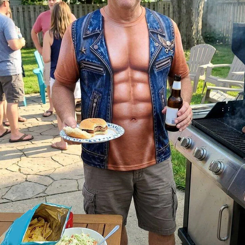 📢📢 50% off!! ⏰Funny men’s T-shirt with muscle print