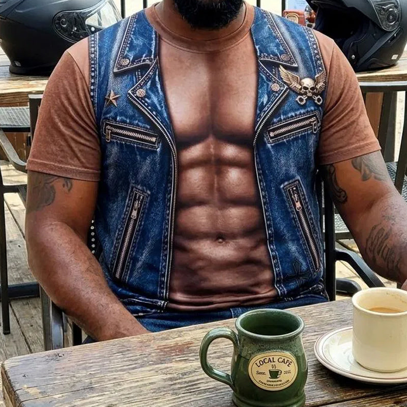 📢📢 50% off!! ⏰Funny men’s T-shirt with muscle print