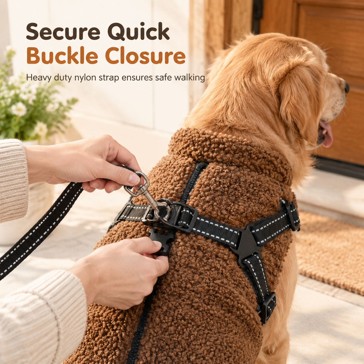⏳ LIMITED-TIME 50% OFF 💥 Warm Winter Dog Coat with Reflective Strips & Harness – Plush Teddy Fleece Insulation, Dual Metal D-Ring Secure Harness, Night Visibility Reflective Straps & Skin-Friendly Elastic Fit – Sizes S-XL for Small & Medium Dogs 🐶❄️